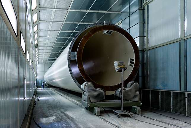 Endüstriyel Fotoğraf Rüzgar Türbin Boya Fabrika